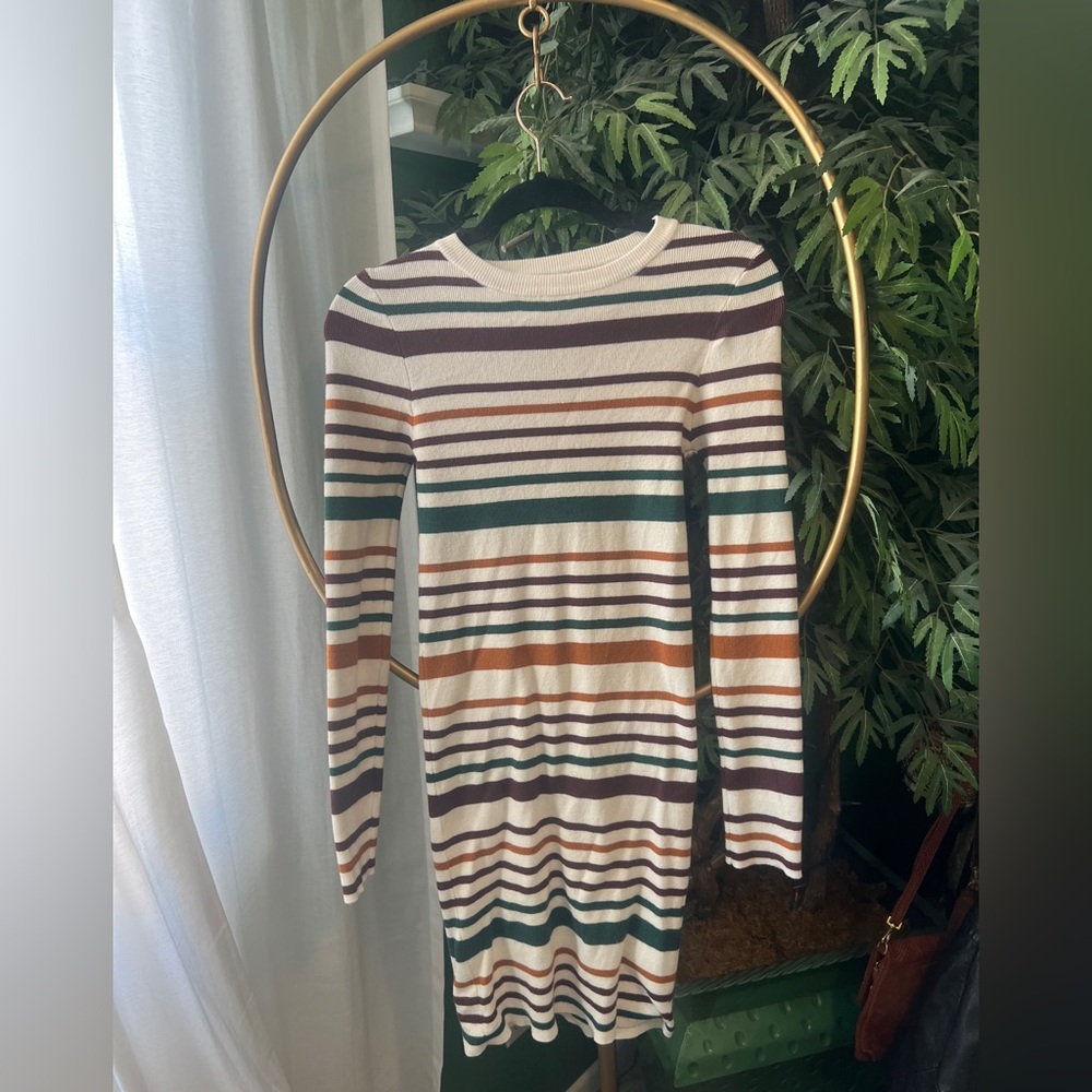 Forever 21 Striped Long Sleeve Knit Dress